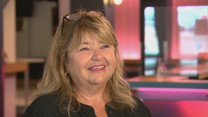 L'humoriste Lise Dion en entrevue avec Radio-Canada. 
