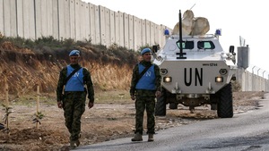 Une patrouille de soldats de l'ONU.