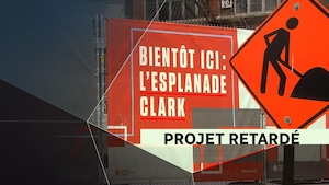 Vu du site de l'Esplanade Clark, dans le centre-ville de Montréal, toujours en construction.