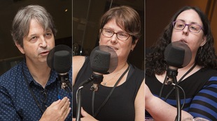 Dr Pierre David, Julie Ferland et Catherine Dupré au micro de Stéphan Bureau