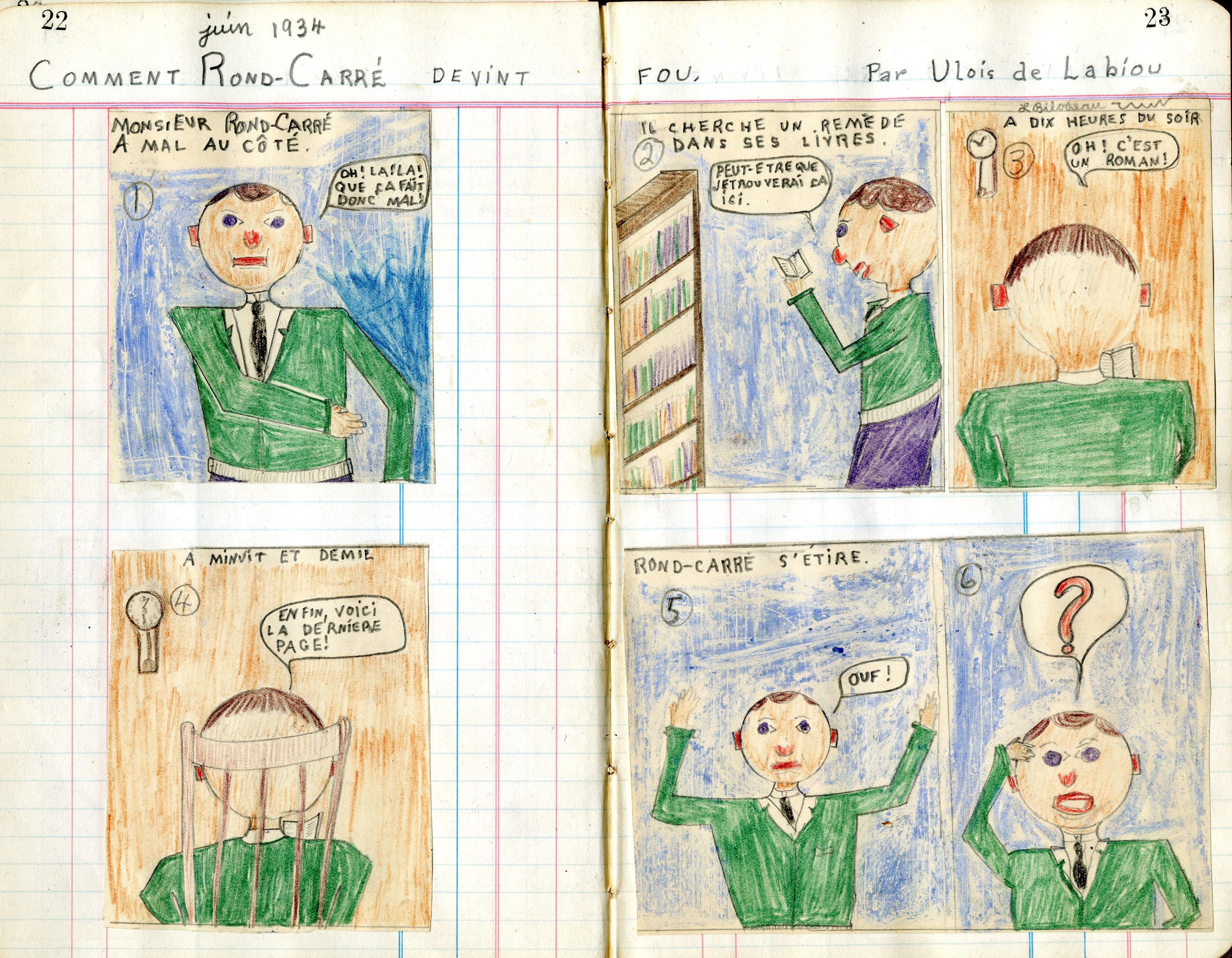 Une bande dessinée faite à la main par un adolescent. Une bande dessinée faite à la main par un adolescent.