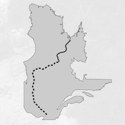 Carte du parcours à vélo et en canot de l'expédition Transtaïga de Samuel Lalande-Markon et David Désilets. Carte du parcours à vélo et en canot de l'expédition Transtaïga de Samuel Lalande-Markon et David Désilets.