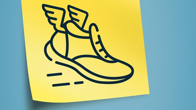 Illustration d'un soulier de course avec des ailes.