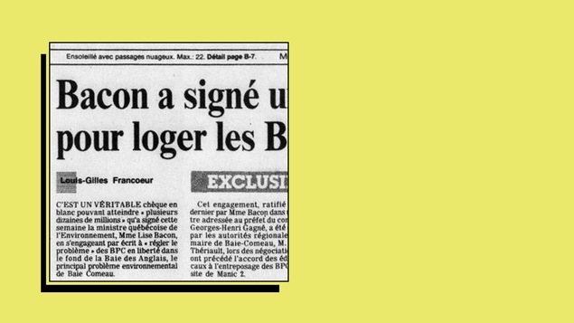 Coupure du journal Le Devoir illustrant un article de Louis-Gilles Francoeur.
