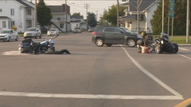 Scène de l'accident qui a coûté la vie à Gilles Giguère à Saint-Félicien.