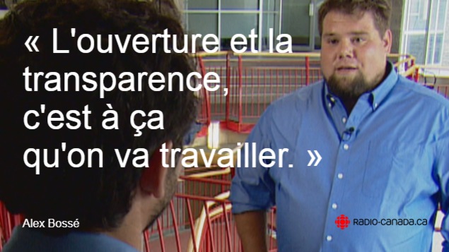 « L'ouverture et la transparence, c'est à ça qu'on va travailler », promet Alex Bossé « L'ouverture et la transparence, c'est à ça qu'on va travailler », promet Alex Bossé