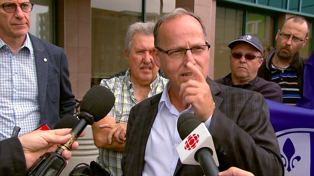 Alain Croteau, directeur du Syndicat des métallos du Québec, en point de presse Alain Croteau, directeur du Syndicat des métallos du Québec, en point de presse