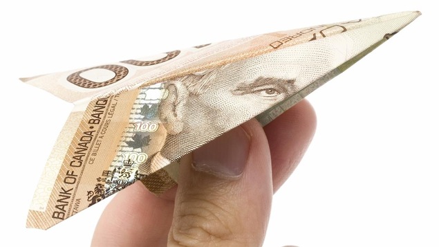 Billet de banque en forme d’avion Billet de banque en forme d’avion