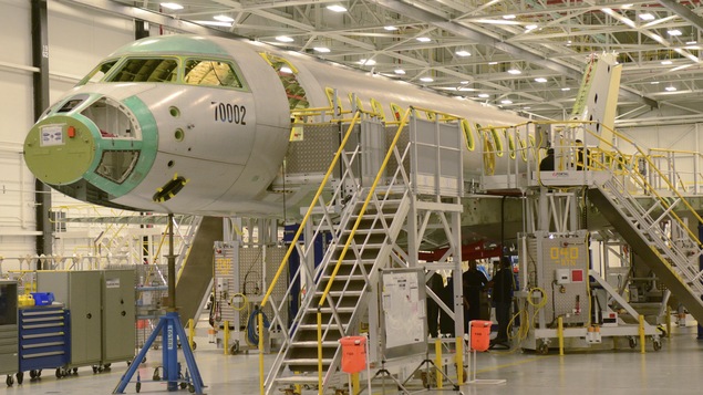 Un Global 7000 de Bombardier dans une usine d'assemblage à Toronto, le 3 novembre 2015. Un Global 7000 de Bombardier dans une usine d'assemblage à Toronto, le 3 novembre 2015.
