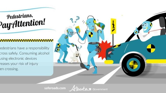 Une affiche du ministère des Transports de l'Alberta. 