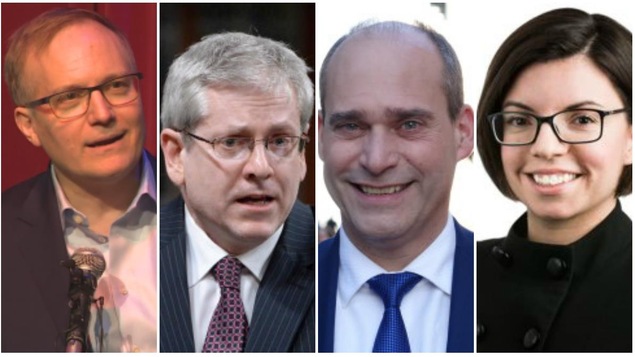Peter Julian, Charlie Angus, Guy Caron et Niki Ashton sont candidats pour la direction du NPD. Peter Julian, Charlie Angus, Guy Caron et Niki Ashton sont candidats pour la direction du NPD.