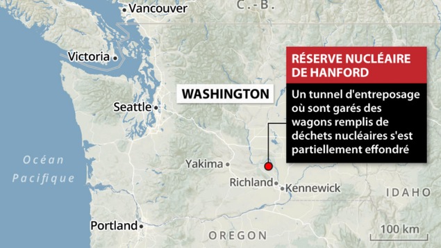 Carte montrant l'endroit ou le tunnel s'est effondré