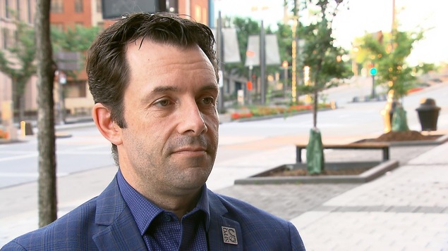 Christian Daigle en entrevue avec Radio-Canada à l'issue des négociations qui avaient lieu à Québec.