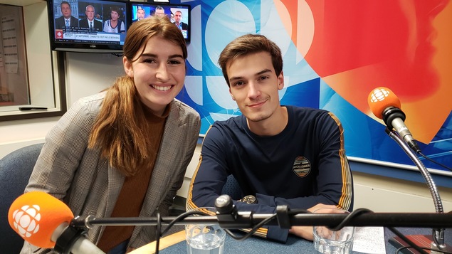 Claudia Fortin et Vincent Duguay en studio