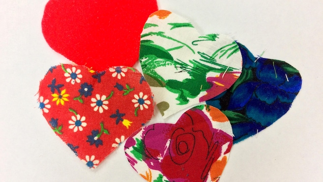 coeurs en tissu