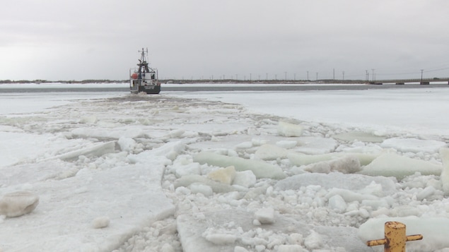 Le crabier Cindy Maxime, brisant les glaces, mardi, à Shippagan