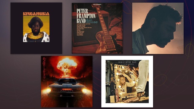 Montage de la pochette des cinq albums suggérés par Jean-François Côté.
