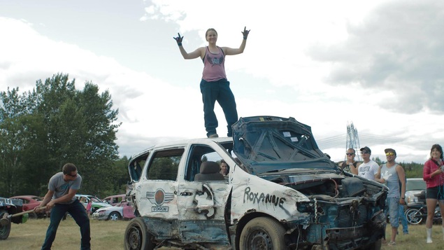 Une des quatre femmes participant au Derby des Bergeronnes.