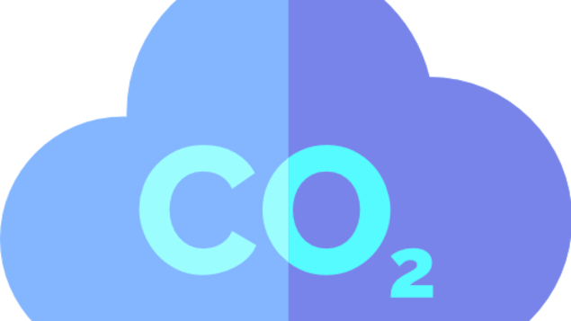 Dessin du symbole CO2 dans un nuage bleu