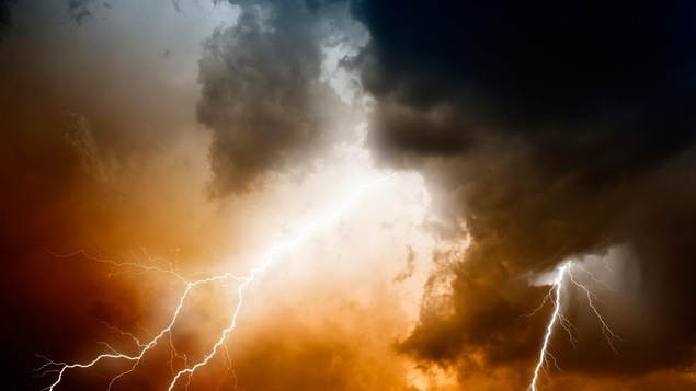 La foudre lors d'un orage.