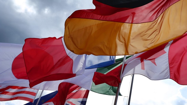 Les drapeaux des membres du G7