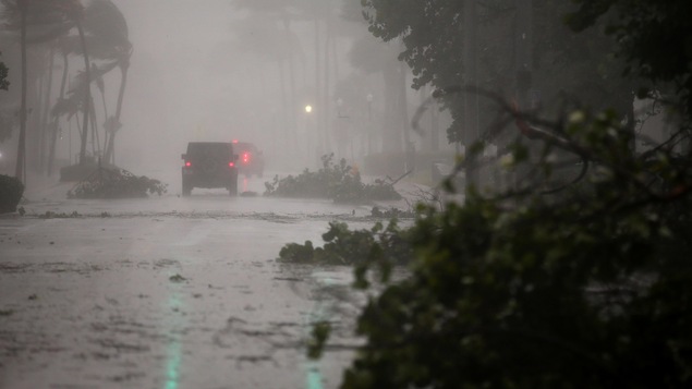 Des branches d'arbres et d'autres débris jonchent les rues dans plusieurs secteurs de la Floride. Des branches d'arbres et d'autres débris jonchent les rues dans plusieurs secteurs de la Floride.
