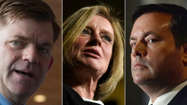 Les trois chefs des principaux partis politiques en Alberta Les trois chefs des principaux partis politiques en Alberta