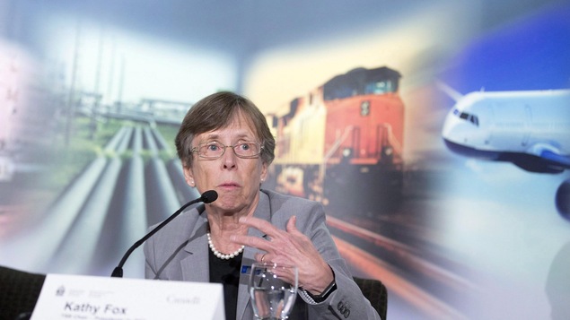 Kathy Fox en Alberta en avril 2018 lors d'une conférence de presse.