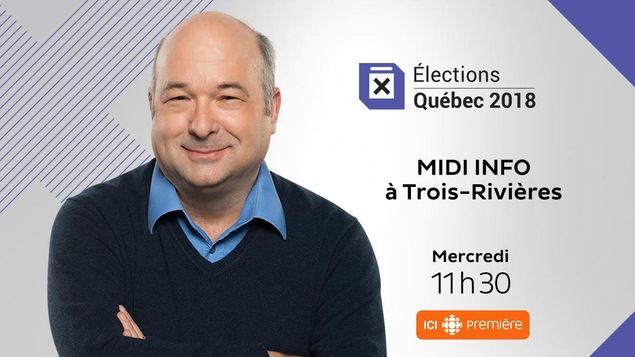Logo pour l'émission spéciale de Midi info diffusée en direct de Trois-Rivières, le mercredi 5 septembre 2018