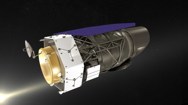 Illustration informatisée du télescope, le Wide Field Infrared Survey Telescope ou WFIRST de la Nasa