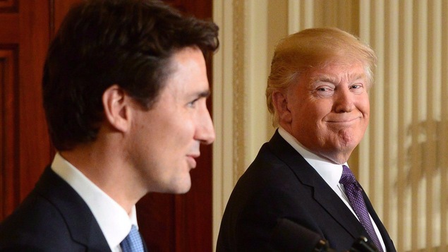 Le premier ministre du Canada, Justin Trudeau, et le président des États-Unis, Donald Trump