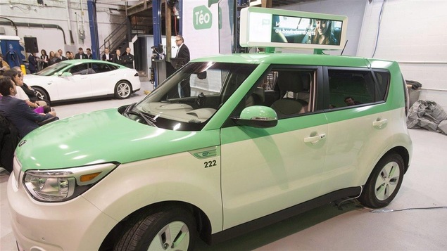 Des voitures électrique de l'entreprise Téo Taxi
