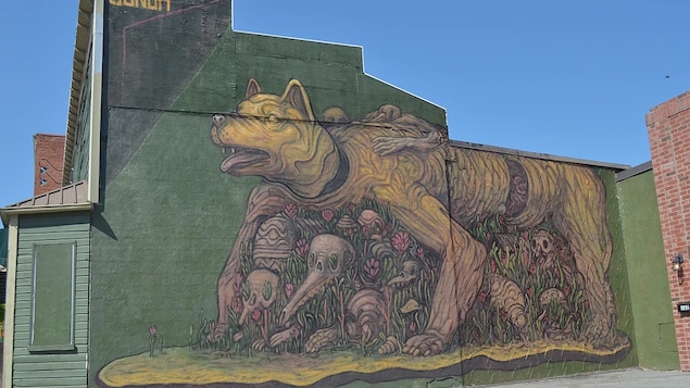 La première oeuvre censurée d'Olivier Bonnard peinte dans le cadre du Festival d'art urbain Amalgam