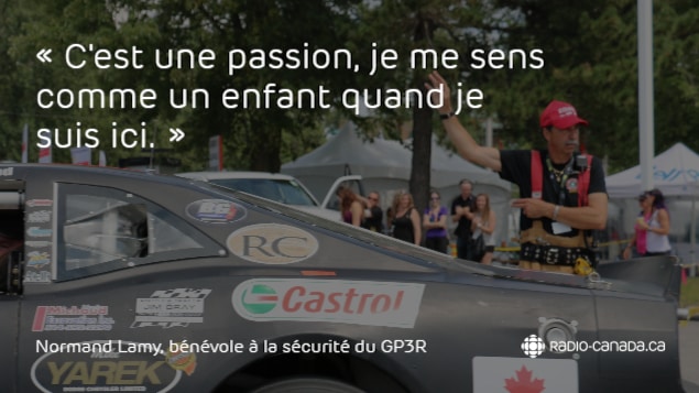 Normand Lamy est bénévole au Grand Prix de Trois-Rivières. Normand Lamy est bénévole au Grand Prix de Trois-Rivières.