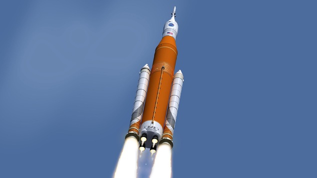 Une image de la NASA représentant la capsule Orion peu après le décollage de sa fusée de lancement. Une image de la NASA représentant la capsule Orion peu après le décollage de sa fusée de lancement.