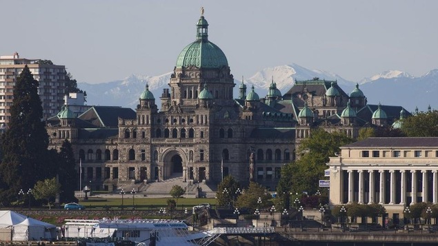 Photo du parlement britanno-colombien à Victoria.