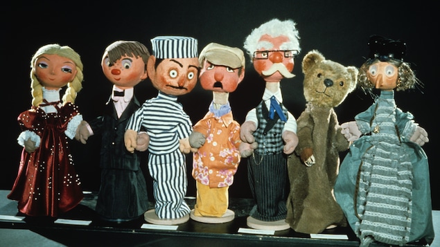 Les marionnettes de l'émission Pépinot : Capucine, son frère Pépinot, le méchant Pan Pan, Monsieur Potiron, l’astrologue Monsieur Blanc, l’Ours et Madame Poinson