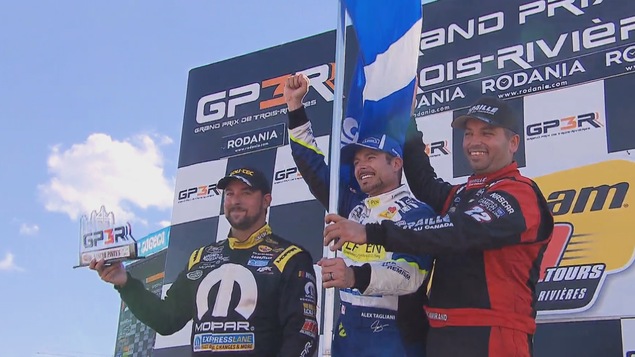 Andrew Ranger (2e place), Alexandre Tagliani (1ère place) et Marc-Antoine Camirand (3e place) sont montés sur le podium. Andrew Ranger (2e place), Alexandre Tagliani (1ère place) et Marc-Antoine Camirand (3e place) sont montés sur le podium.