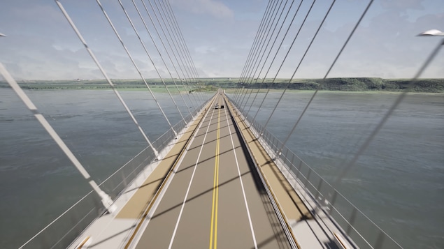 Maquette du futur pont de l'Île d'Orléans.