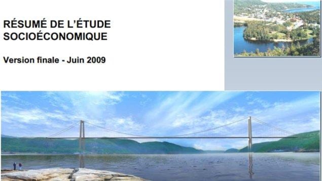 Une esquisse du projet de pont en 2009. Une esquisse du projet de pont en 2009.