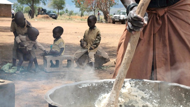 En Ouganda, une femme prépare un repas pour ses enfants. En Ouganda, une femme prépare un repas pour ses enfants.