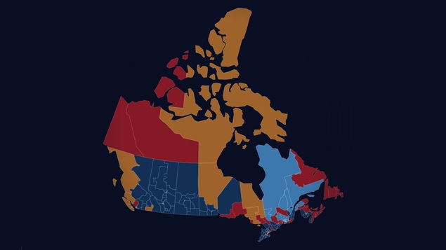 Une carte montrant les résultats de l'élection