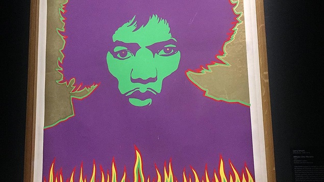 Un portrait de Jimi Hendrix à l'exposition « Révolution » au Musée des beaux-arts de Montréal Un portrait de Jimi Hendrix à l'exposition « Révolution » au Musée des beaux-arts de Montréal