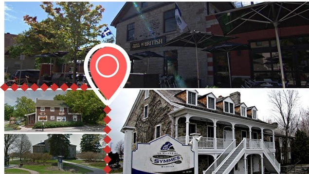 La photo illustre quatre édifices patrimoniaux sur la rue Principale à Aylmer