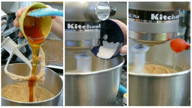 Le sirop, le bicarbonate de soude et la vanille. Le sirop, le bicarbonate de soude et la vanille.