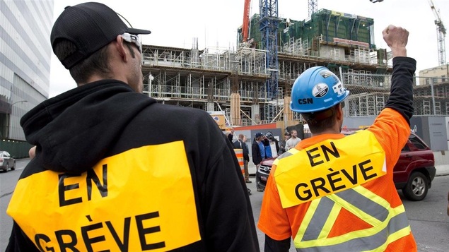 Travailleurs de la construction en grève (Archives) Travailleurs de la construction en grève (Archives)