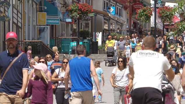 Des visiteurs sur le site de Mont-Tremblant