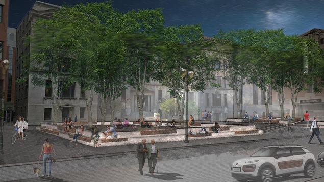 La place Pasteur après son réaménagement. La place Pasteur après son réaménagement.