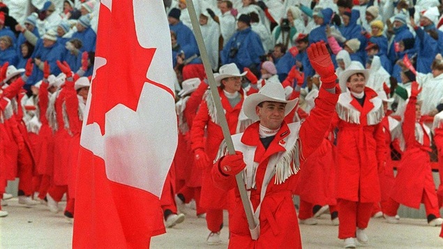 La délégation canadienne à l'ouverture des Jeux olympiques de Calgary de 1988