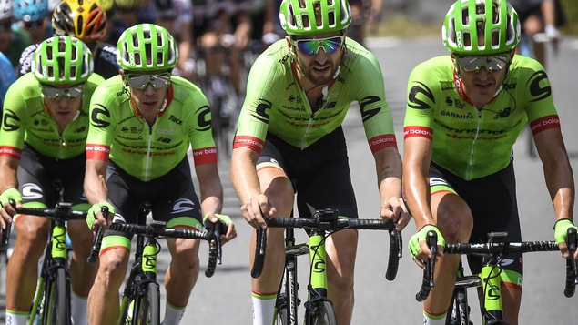 Les coureurs Cannondale Simon Clarke, Taylor Phinney, Rigoberto Uran et Andrew Talansky Les coureurs Cannondale Simon Clarke, Taylor Phinney, Rigoberto Uran et Andrew Talansky